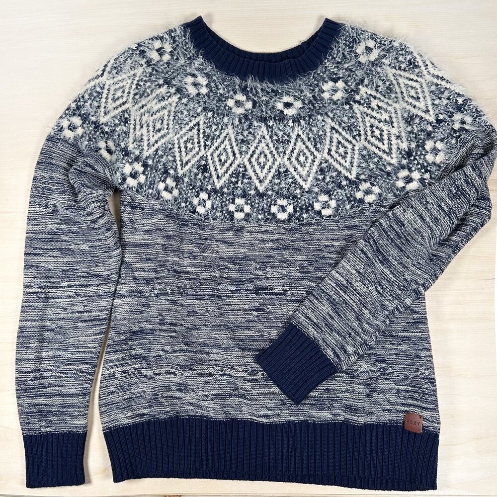 Roxy Fairisle Crew Neck Sweater EUC
